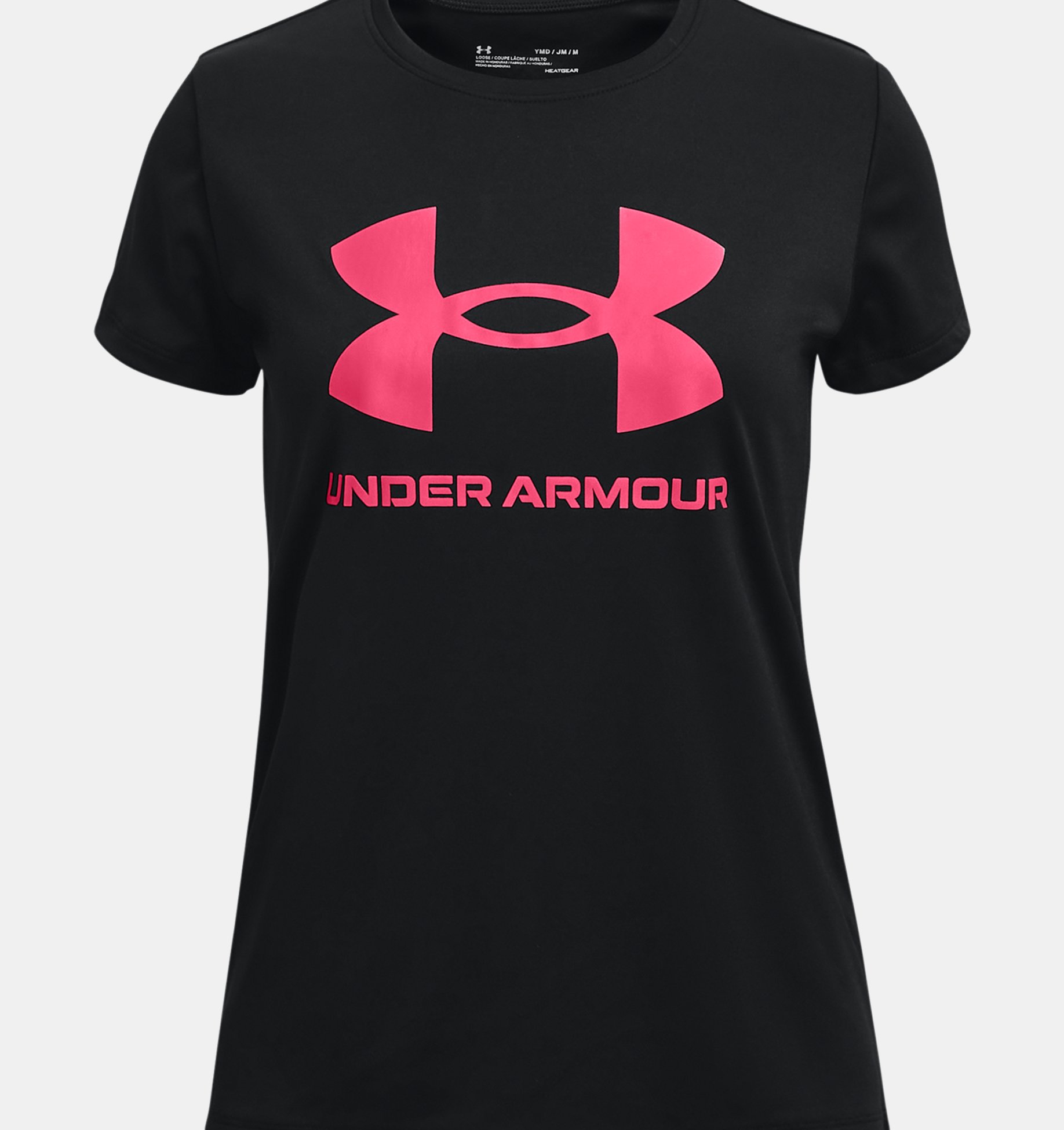 Under Armour Girls Big Logo Tech Short Sleeve Training Workout Shirt Short Sleeves Short Sleeve